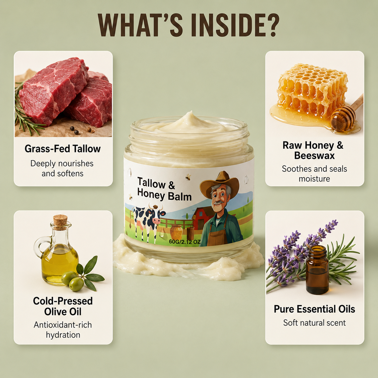 Tallow Honey Face Balm