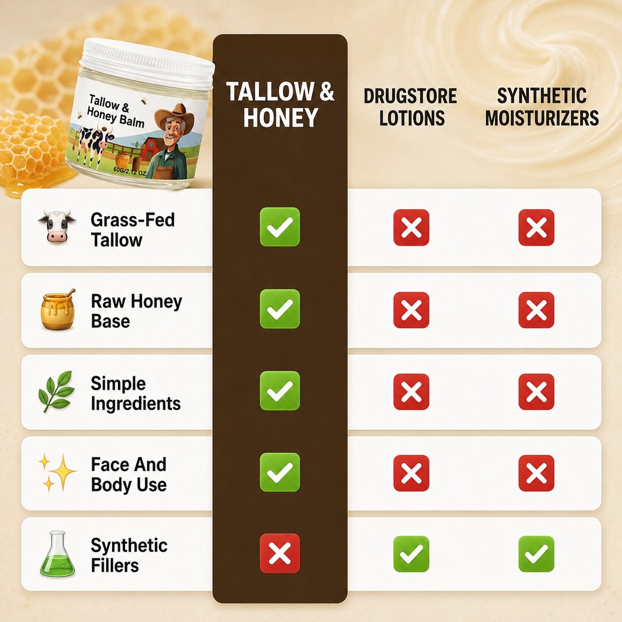 Tallow Honey Face Balm